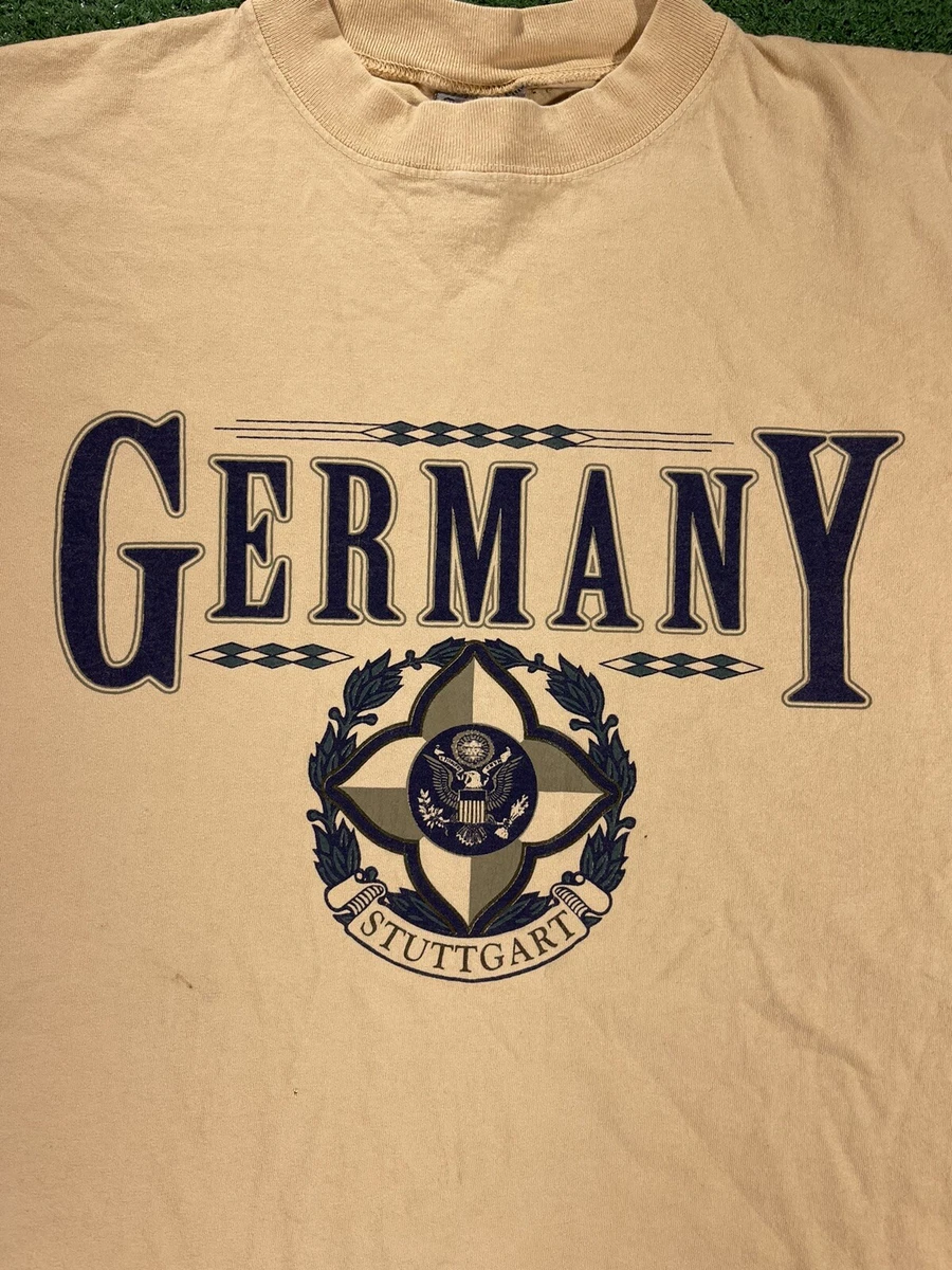 Vintage Stuttgart Germany Shirt Adult Size Extra Large Yellow USA Made 90s