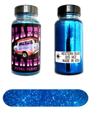 Blakes Metal Flake .015 Western Blue deep dark Hot Rod custom 2oz jar