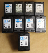 Empty HP 94 ink cartridges black never refilled LOT of 9 - gold recovery virgin