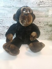 Monkey Gorilla Plush Stuffed Animal Dan Dee Buttery Soft Black Brown 17" Pocket