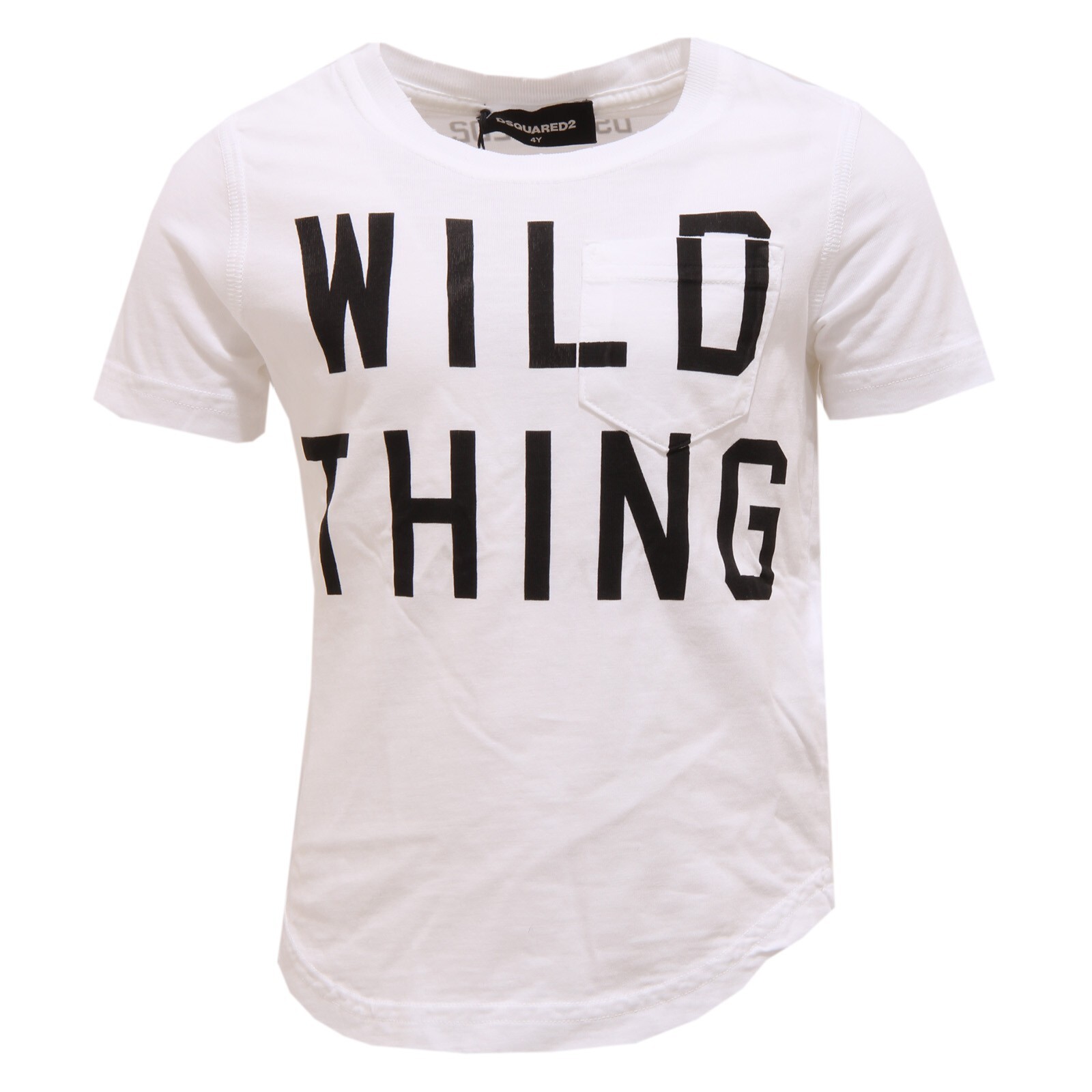 3276U maglia bimbo DSQUARED2 vintage effect white t-shirt kid boy