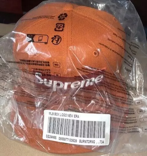 Casquette ajustée Supreme MLB Teams Detroit Box logo New Era 59Fifty 7 3/4 orange brûlé