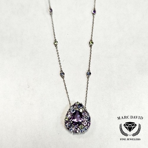 Stella Grace Multicolor Drop Necklace in Sterling Silver