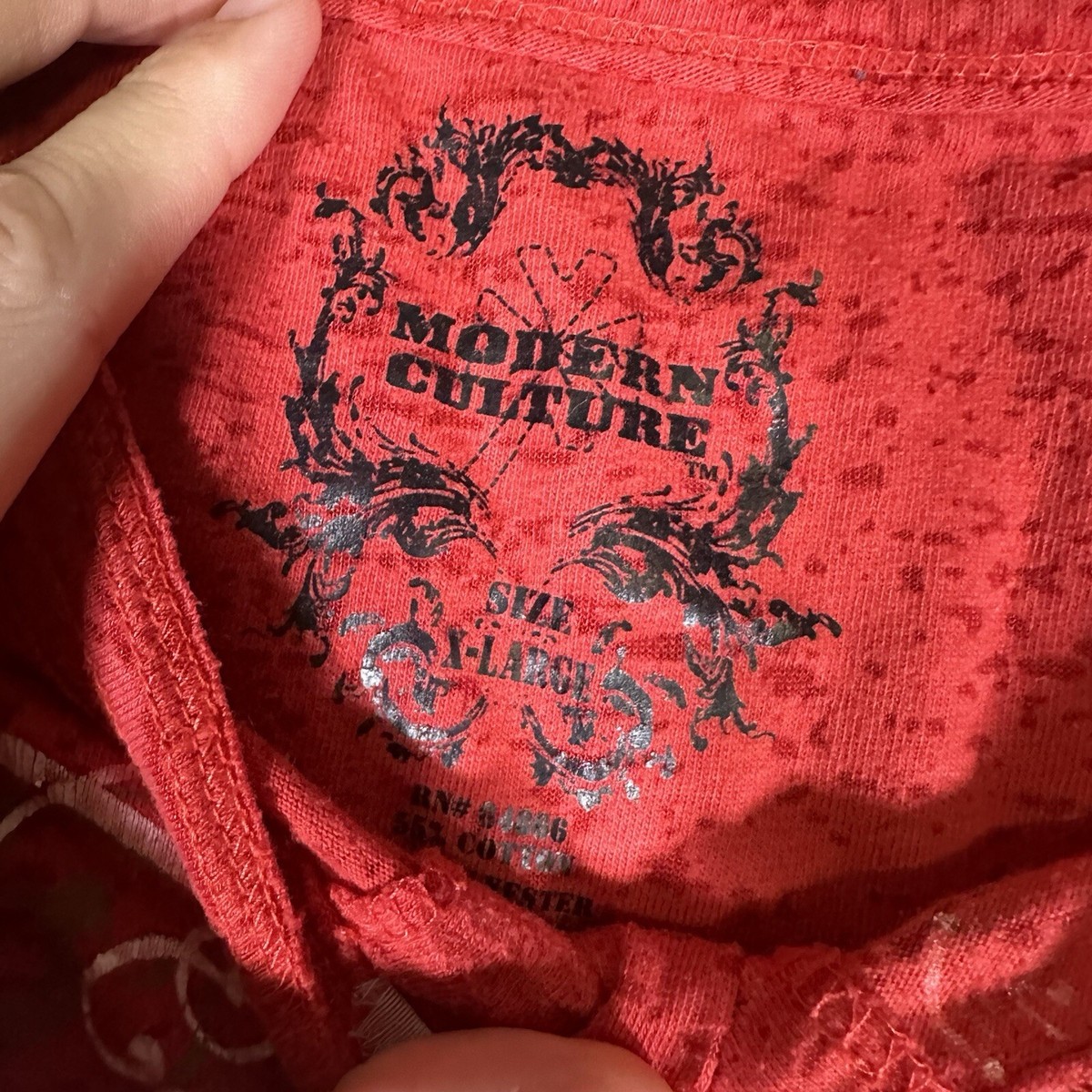 送料込】GLAVIL スカル 十字架 DARK RED RUM 系 Y2K Throwdown Skull