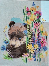 Needlepoint Painted Canvas Gobelin 10525W Bear 16"x20" by Collection D'Art