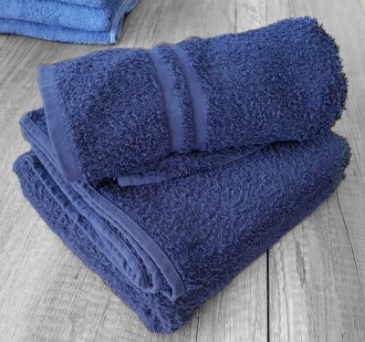 Sanwood Dalia Serviette / D'Invités Éponge 100% Coton, Couleur : Bleu Foncé - Photo 1/2