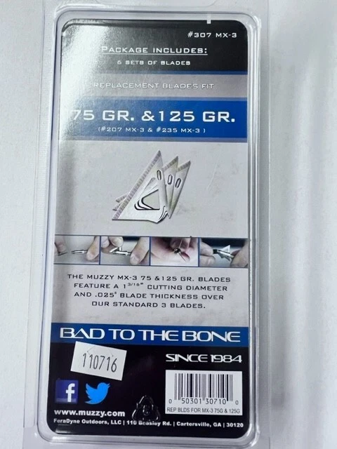 Muzzy - Replacement Blades for MX-3 75 gr, 125 gr, CrossKill 125 & CrossKill 150 - Image 2 of 3