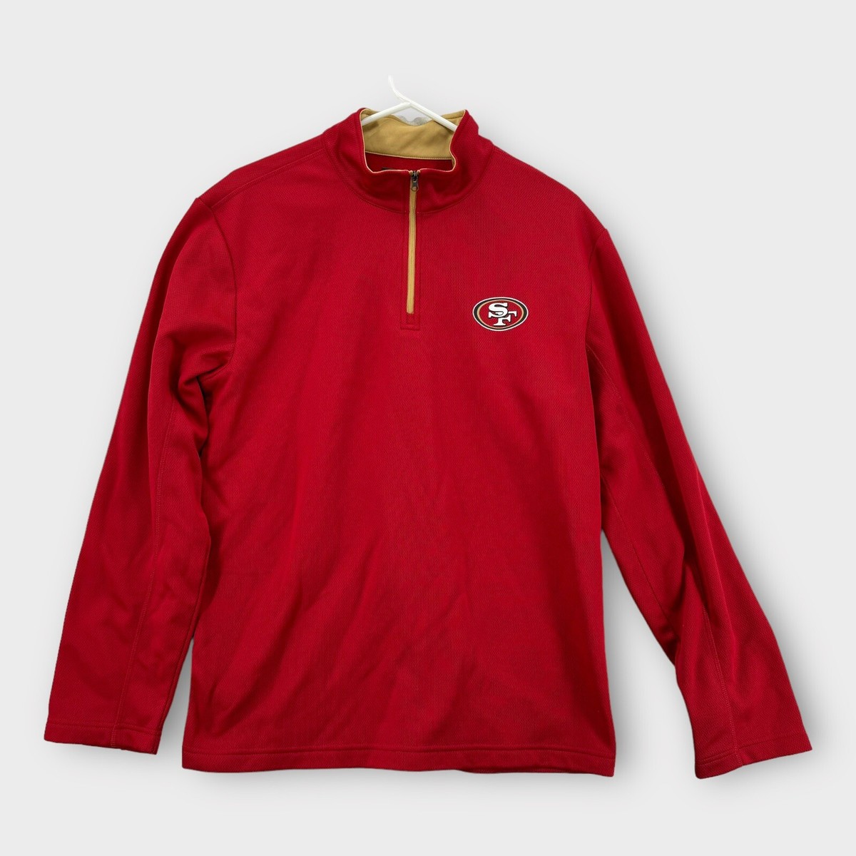NFL Team Apparel San Francisco 49ers Mens Medium Red Jacket Pullover Fleece