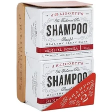 J.R.LIGGETT’S All-Natural Shampoo Bar - 2 Original Formula & Wood Shelf
