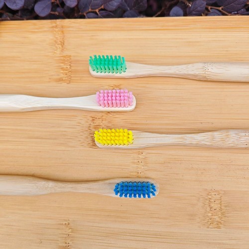 Bamboo Toothbrush 4 Pack Eco Friendly Soft Bristles Biodegradable Plastic Free - Picture 6 of 8