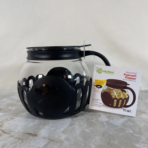 Ecolution Patented Micro-Pop Microwave Popcorn Popper W/ Temperature Safe Glass
