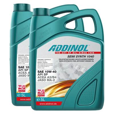 Motoröl Motor Öl ADDINOL 10W-40 Semi Synth 1040 2 X 5 Liter für Renault Volvo VW