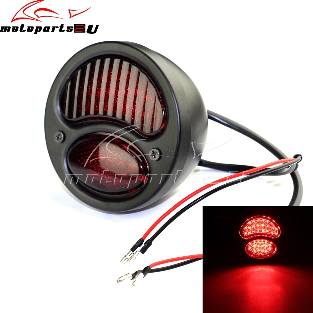 Black Retro Custom Taillight Brake Light Old School For Harley