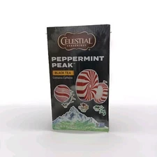 Celestial Seasonings Peppermint Peak Black Tea, NEW 20 bags boxed