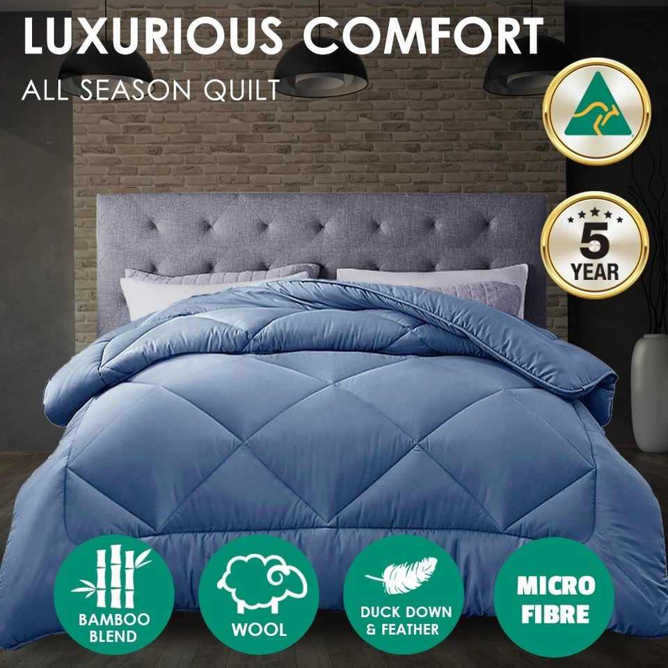 All Size Wool/Bamboo/Duck Down Goose/Microfibre Quilt Doona Duvet Summer Winter