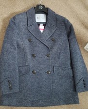 Rstudio La Redoute Womens Coat Blue - Size 10 *smart* Anchor Buttons