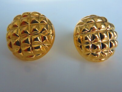 Gold große Ohrstecker 20 mm Durchmesser 9 Karat gelb Ananas Stil REDUZIERT