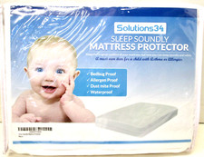 Solutions 34 - Waterproof 28''x52''X5" Mattress Protector Fitted Crib Baby White