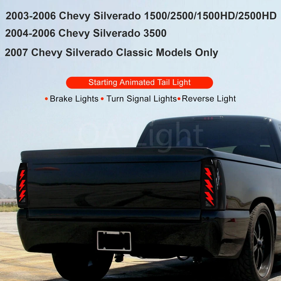 Luces traseras LED completas para Chevy Silverado 03-06 1500 2500 3500HD arranque animador Foto 3 de 4