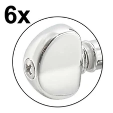 NEW (6) Grover Replacement Kidney Bean SMALL Tuning Key Buttons w/ Screws CHROME