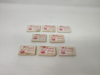 Lot Of 8: Vintage Colgate Bouquet Floral Brand Soap Hotel Motel, NEW