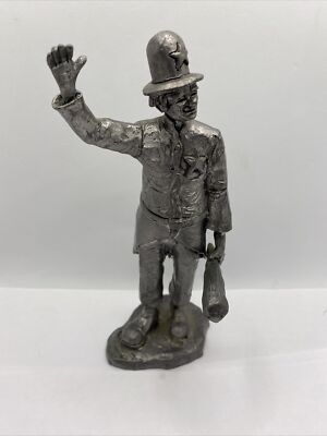 Vintage Ricker, RB, Pewter Clown Policeman Cop Constable Sheriff 6.25'' Signed