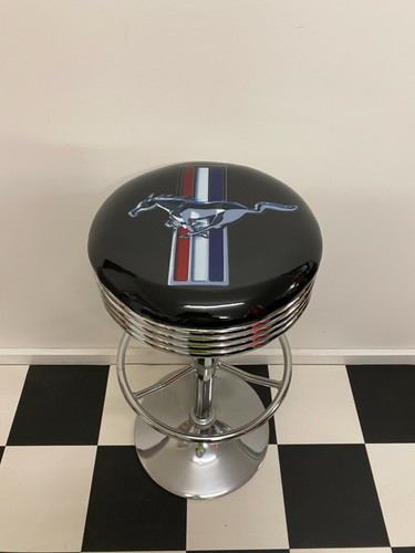FORD MUSTANG PONY PREMIUM BAR STOOL ADJUSTABLE HEIGHT HOT ROD - Picture 3 of 8