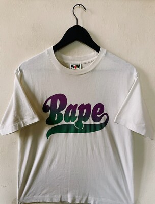 Bape A Bathing Ape Spell Out Script Logo T-Shirt weiß
