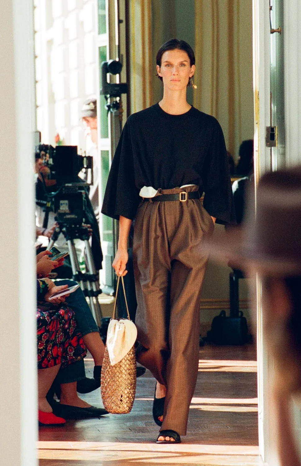 FILA T shirt T shirt oversize in cotone quadrato The Row Issi nera nuova con etichette $590 taglia S