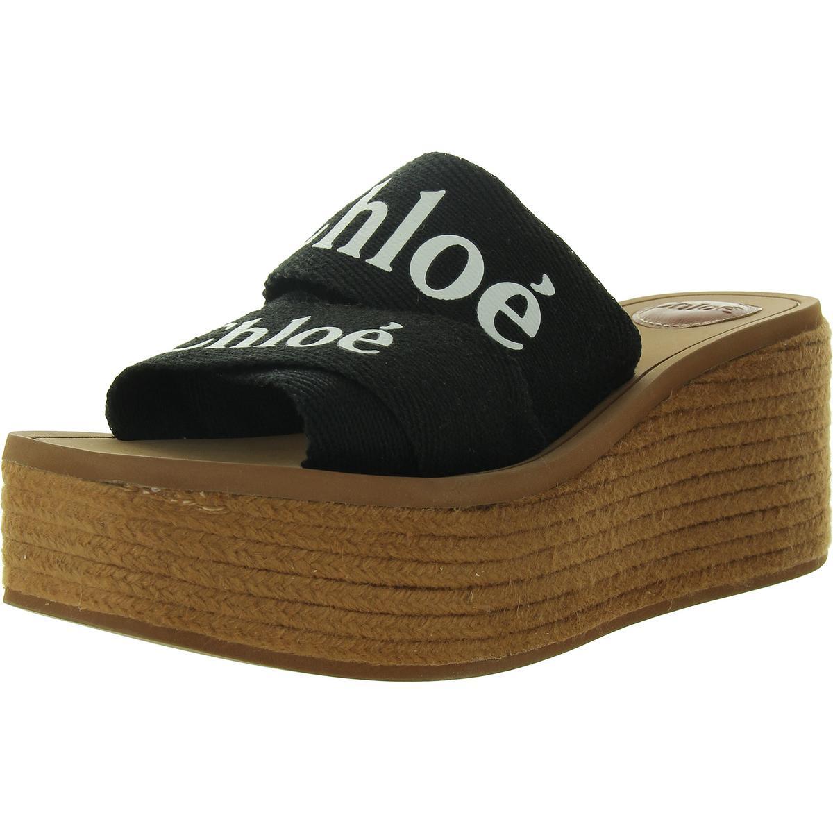 Женские эспадрильи на танкетке Chloe Womens Woody черного цвета шириной 40 см C D W BHFO 1031 101990₽