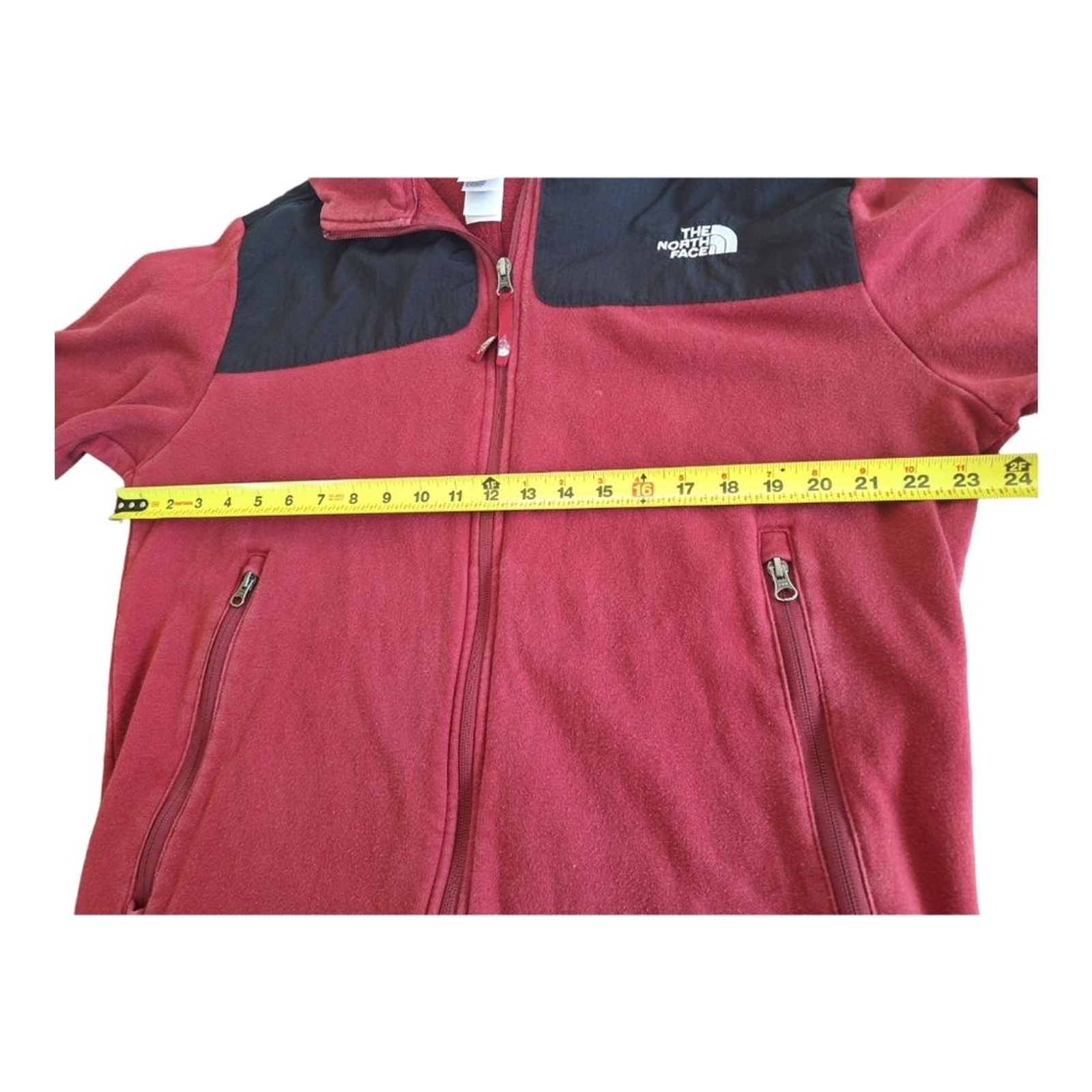 THE NORTH FACE Full Zip Hoodie L Red Maroon Mens Large thumbnail 10