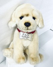 FAO Schwarz Labrador Golden Retriever Puppy Plush Stuffed Animal Dog 10 EUC