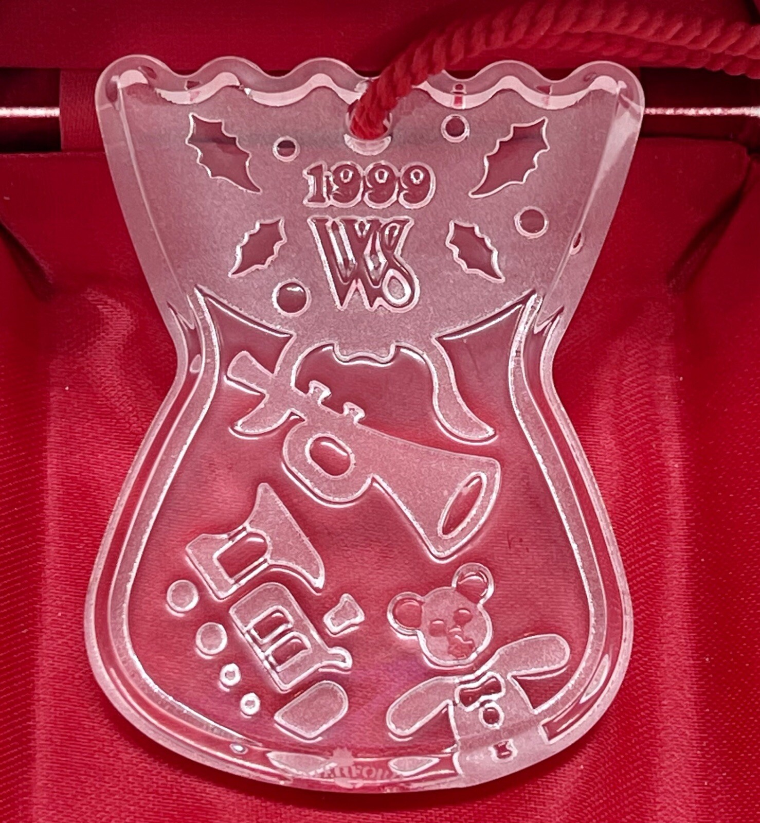 Signed Fred Curtis 1999 Waterford Crystal Bundle of Toys Ornament
