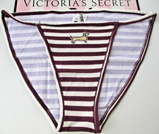 VICTORIA'S SECRET PINK Cotton String Bikini Panty VS Wild Rose Stripe M L XL NWT