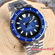 Tandorio 20ATM Diving Blue Dial NH35A Self Winding Men Watch 120 Clicks Sapphire