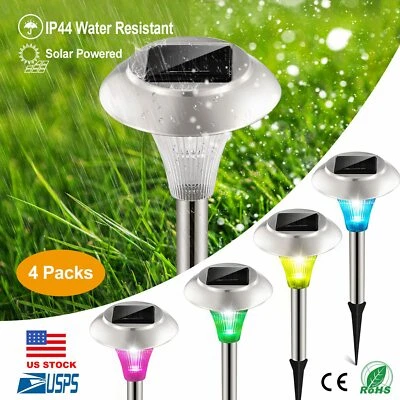 SOLAREK 16/24PCS Outdoor Garden Stainless Steel LED Solar Path Lights Yard Lamp Light