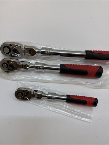 Socket ratchet wrench automatic two-way telescopic wrench Set Of 3 - Picture 2 of 4
