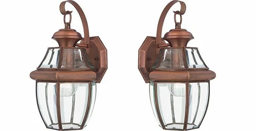 Quoizel NY8316AC Newbury 1 Light Outdoor Wall Lantern Fixture, Copper - 2 Pack - Picture 1 of 2
