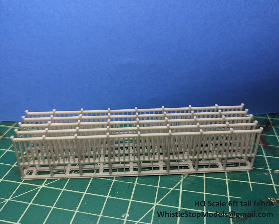 HO scale 1/87 6 ft tall wrought iron fence 5 pcs over 25 inches HO2003 ...