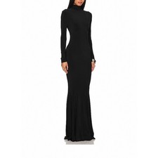 Womens Norma Kamali REVOLVE Fishtail Gown Black Size M EUC 