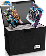 Comic Book Storage Box 15.8" X 7.8" X 11.8", Collapsible Holds 160-180 Comic Boo