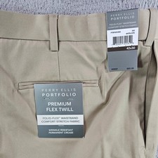 Perry Ellis Portfolio Men 42x30 Antelope Tan Premium Flex Twill Pants NEW NWT