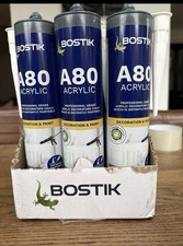 Caulk, Bostik A80 Acrylic Decorators Caulk  White Pack of 12 UK Seller