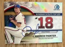Andrew Painter Auto Signed 2023 Bowman - Bowman Scouts Top 100 #BTP-18 IP
