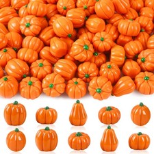 Mini Resin Pumpkins,100Pcs Tiny Fake Pumpkins for Halloween Crafts