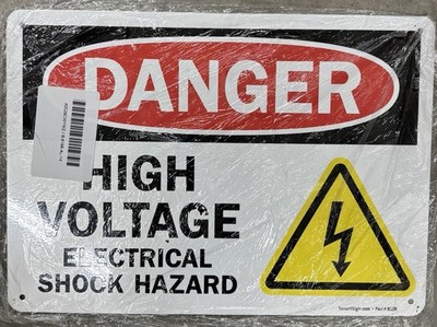 Smartsign - S-6196-Al-14 Danger - High Voltage Electrical Shock Hazard Sign 10