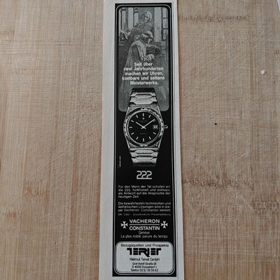 Vacheron Constantin 222 1978 Vintage Uhr Werbung Anzeige Reklame Werbeanzeige Ad