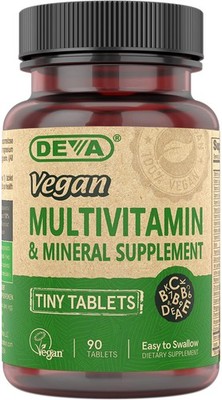 DEVA Vegan Multivitamin for Women & Men with Iron, 90 Count (Pack of 1) 