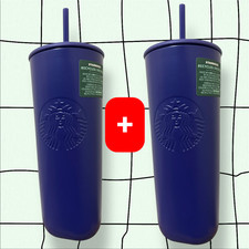 2PK NWT Starbucks Purple Recycled ECO Stainless Steel Tumbler 24oz Venti Matte 