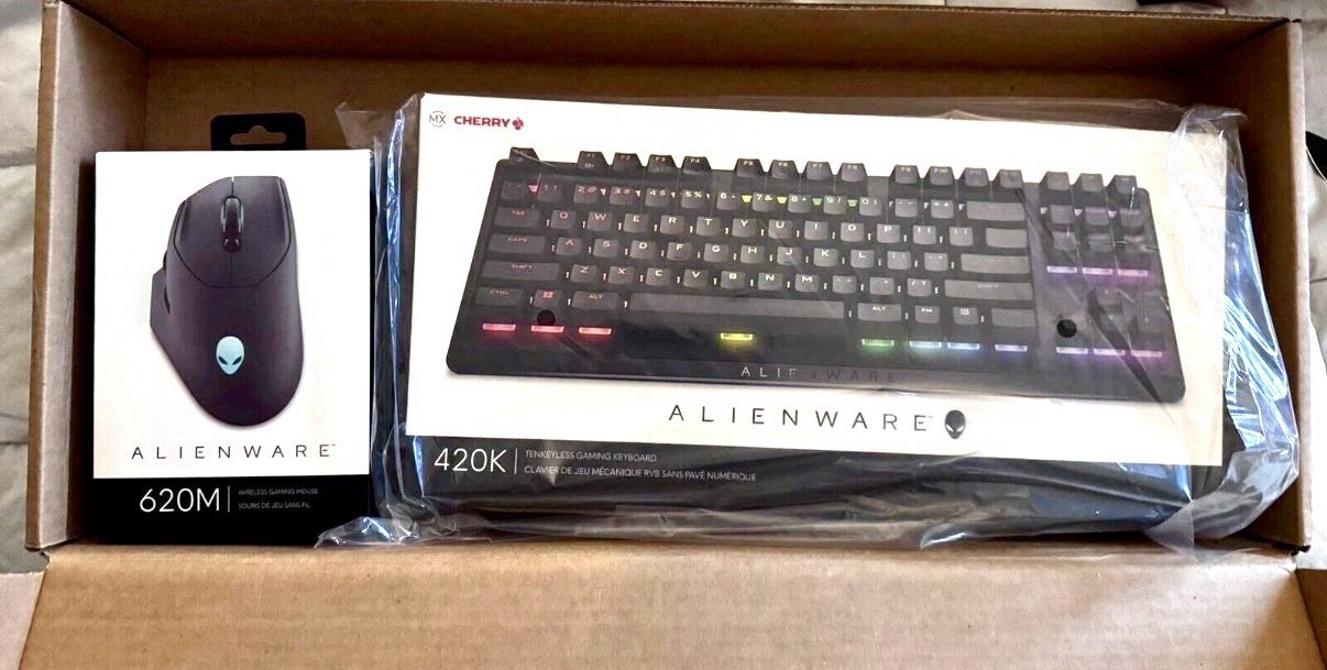 Alienware Dell Gaming Keyboard & Mouse Bundle AW420K & AW620